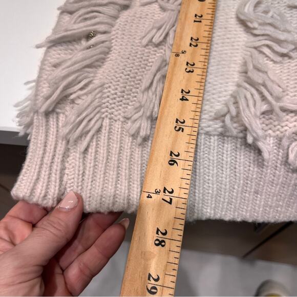 3.1 Philip Lim Cream Wool Fringe Sleeveless Sweater Sz Small - Picture 9 of 10